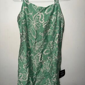 Lulus Tropical Floral Green Dress